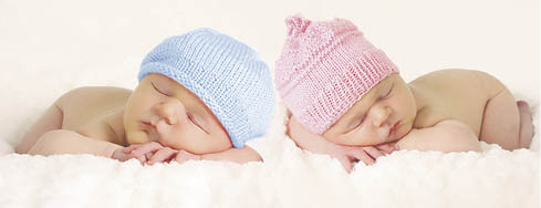 Newborn baby girl and boy twins  