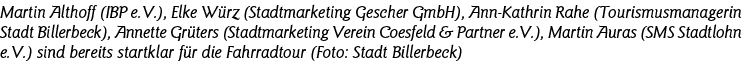 Martin Althoff (IBP e V ), Elke Würz (Stadtmarketing Gescher GmbH), Ann-Kathrin Rahe (Tourismusmanagerin Stadt Biller   