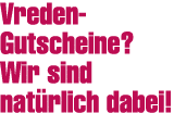 Vreden- Gutscheine  Wir sind natürlich dabei 