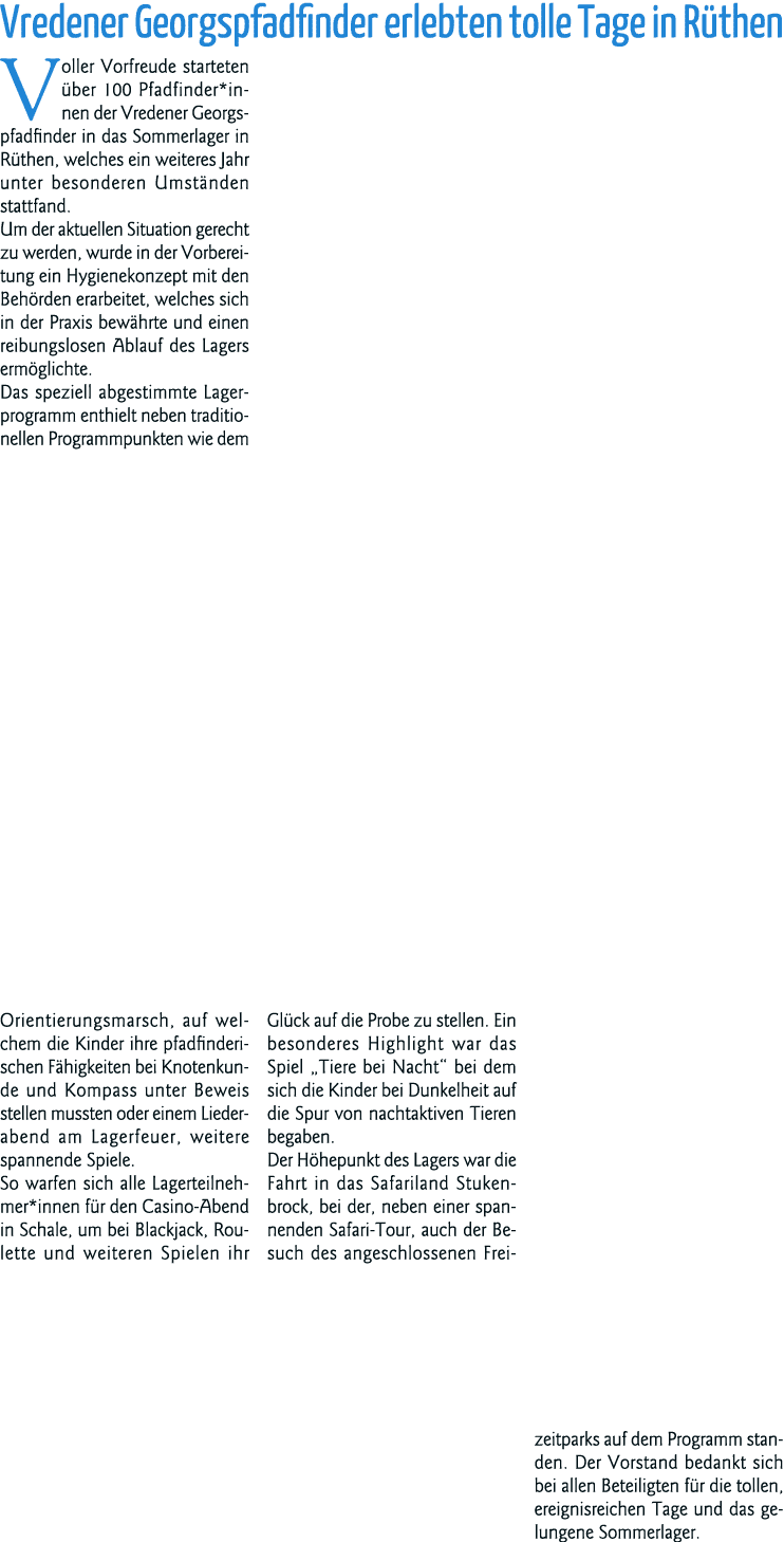 Vredener Georgspfadfinder erlebten tolle Tage in Rüthen Voller Vorfreude starteten über 100 Pfadfinder*innen der Vred   