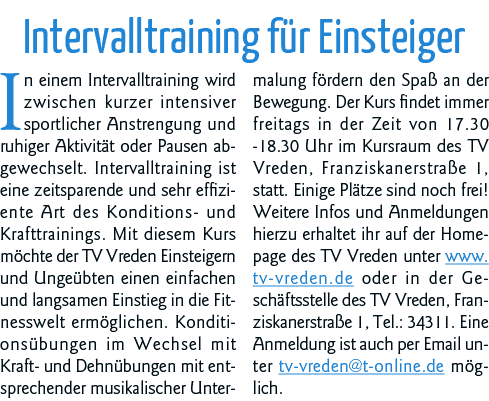 Intervalltraining für Einsteiger In einem Intervalltraining wird zwischen kurzer intensiver sportlicher Anstrengung u   