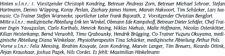 Hinten v l n r : 1  Vorsitzender Christoph Kondring, Betreuer Andreas Zorn, Betreuer Michael Schroer, Stefan Hartmann   